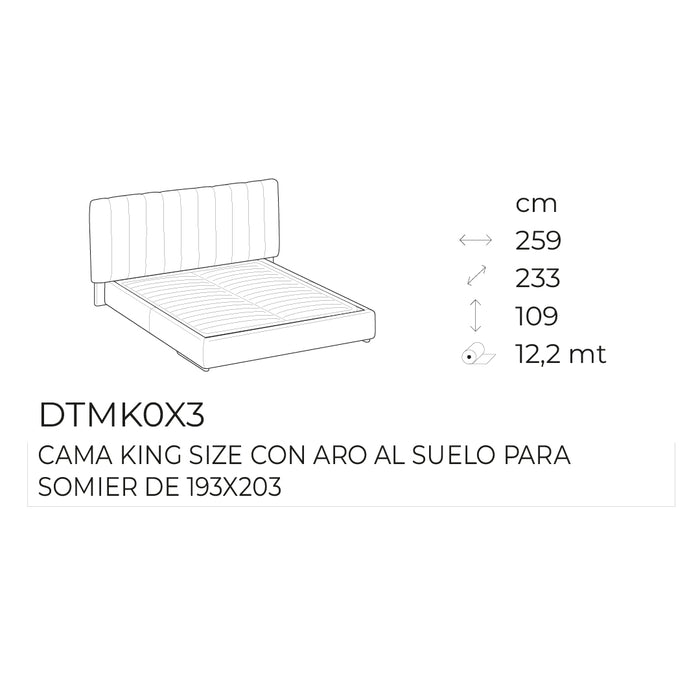 cama kilian king size con aro al suelo