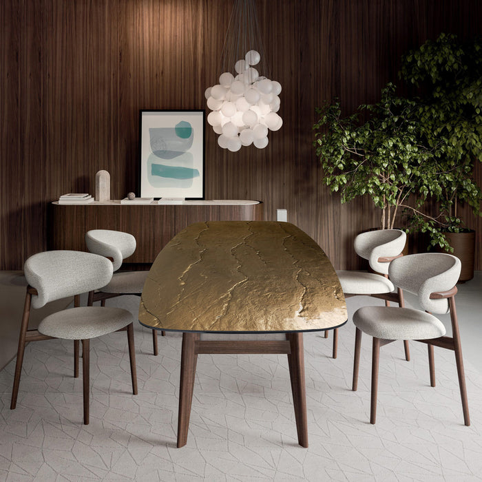 mesa fija abrey de cristal nilo bronze 200 cm