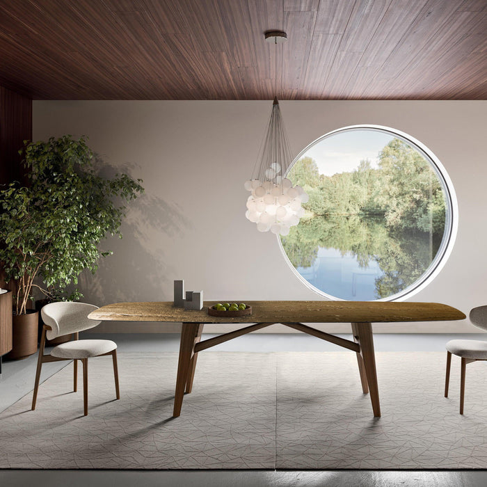 mesa fija abrey de cristal nilo bronze 250 cm