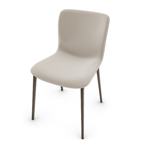 silla annie de tela y piel para comedor