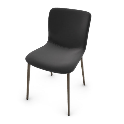 silla annie de tela y piel para comedor