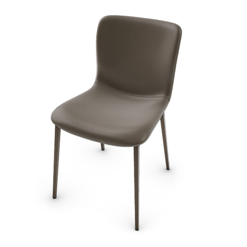 silla annie de tela y piel para comedor