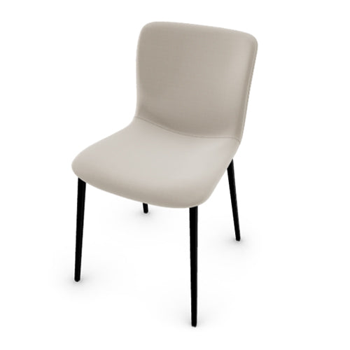 silla annie de tela y piel para comedor