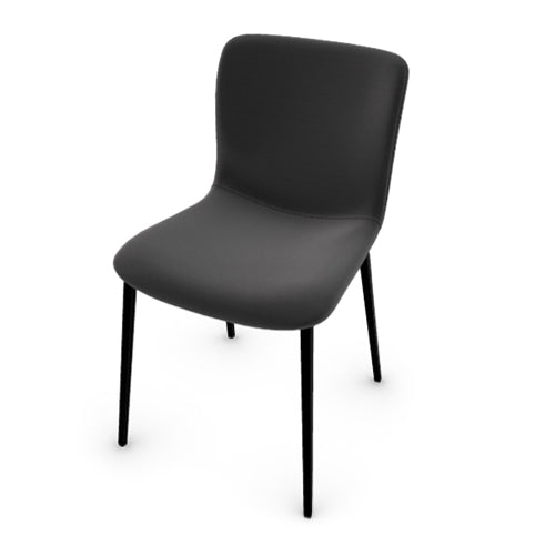 silla annie de tela y piel para comedor