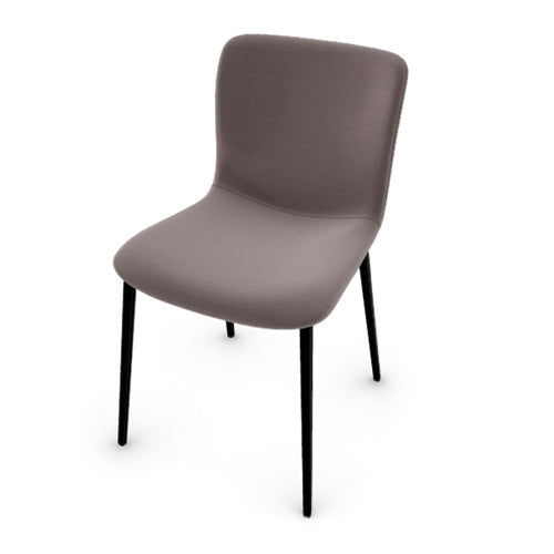 silla annie de tela y piel para comedor