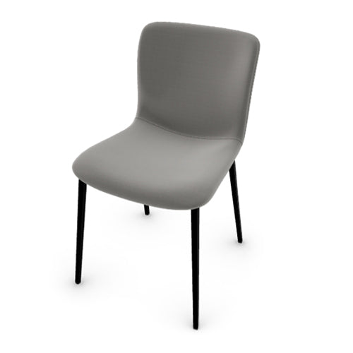 silla annie de tela y piel para comedor