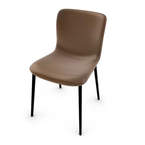 silla annie de tela y piel para comedor