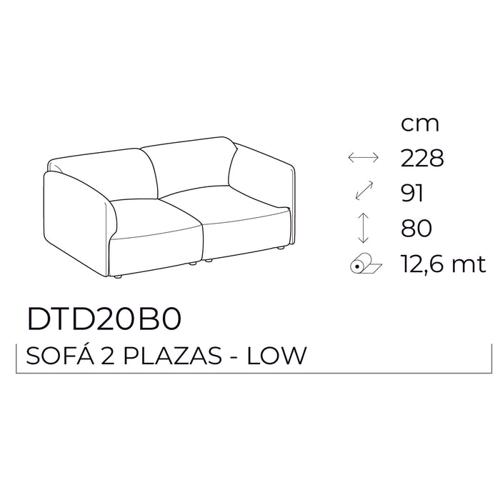 axis low sofá 2 plazas