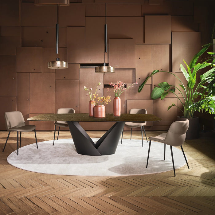 mesa fija calla de cristal nilo bronze 200 cm