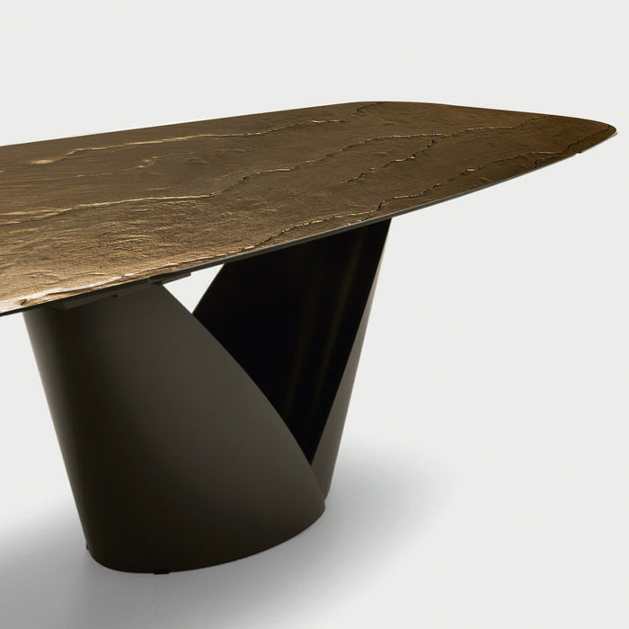 mesa fija calla de cristal nilo bronze 200 cm