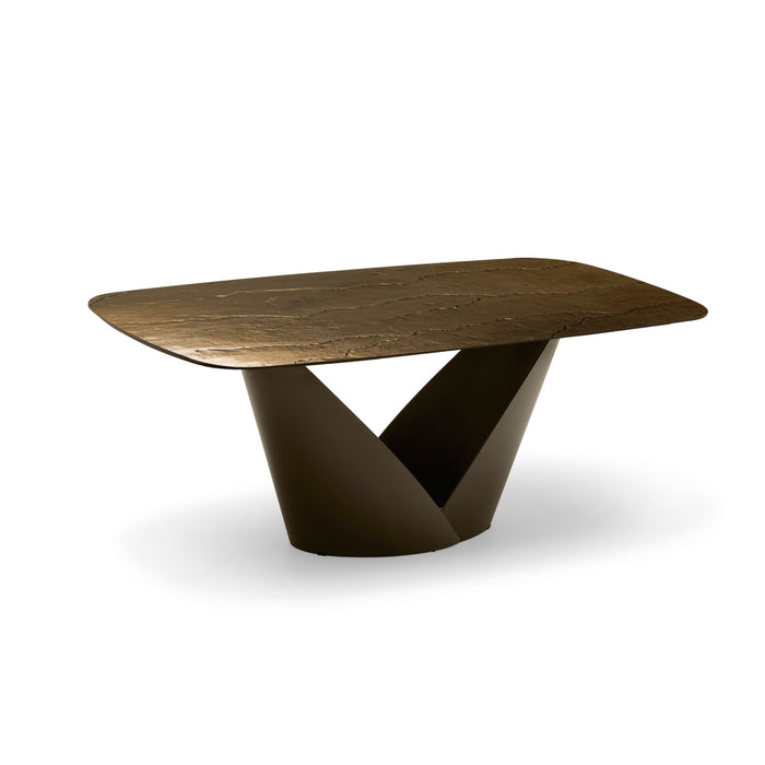 mesa fija calla de cristal nilo bronze 200 cm