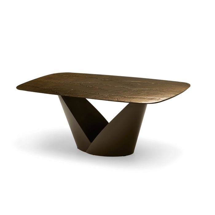 mesa fija calla de cristal nilo bronze 200 cm