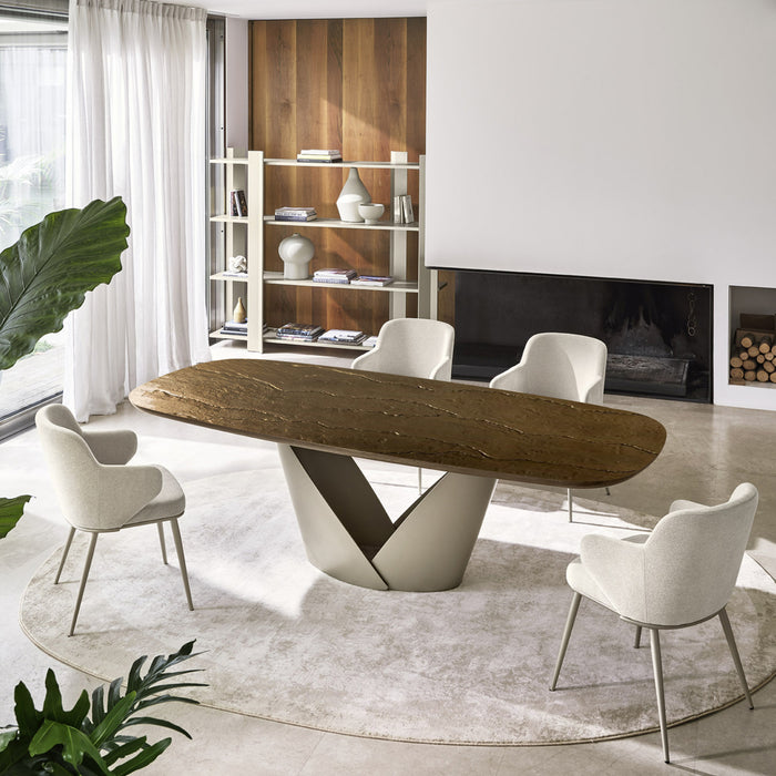 mesa fija calla de cristal nilo bronze 250 cm