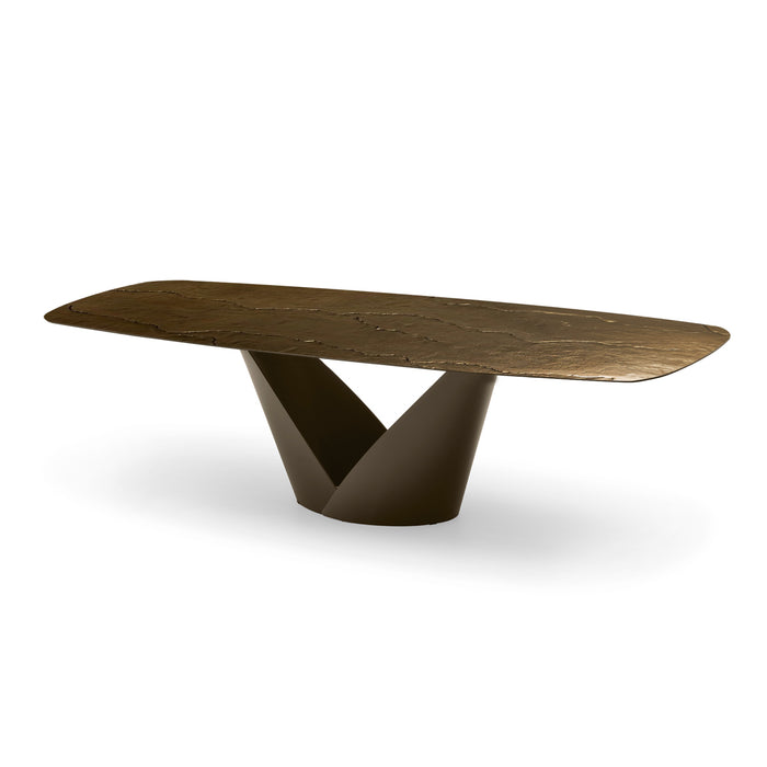 mesa fija calla de cristal nilo bronze 250 cm