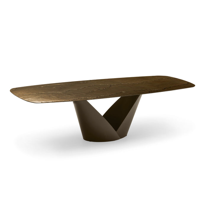 mesa fija calla de cristal nilo bronze 250 cm