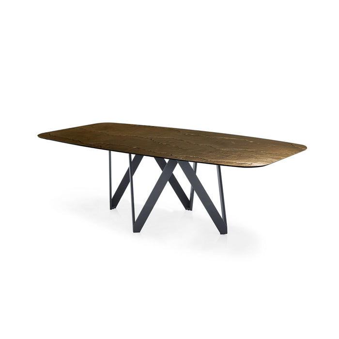mesa fija cartesio de cristal nilo bronze 200 cm