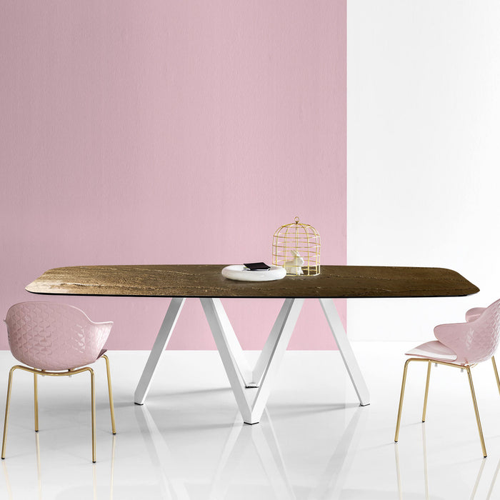 mesa fija cartesio de cristal nilo bronze 200 cm