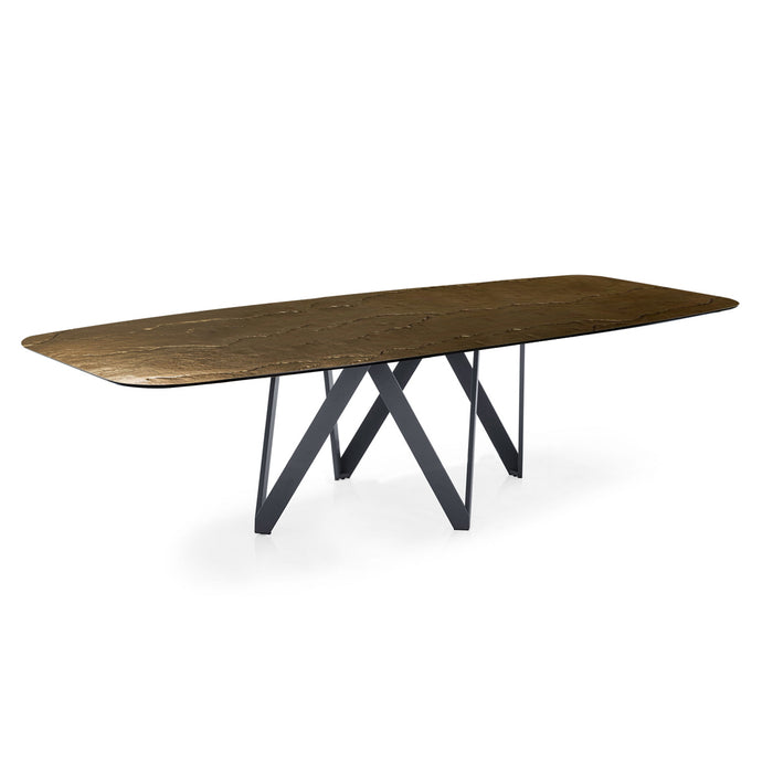 mesa fija cartesio de cristal nilo bronze 250 cm