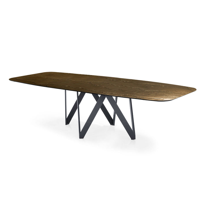 mesa fija cartesio de cristal nilo bronze 250 cm