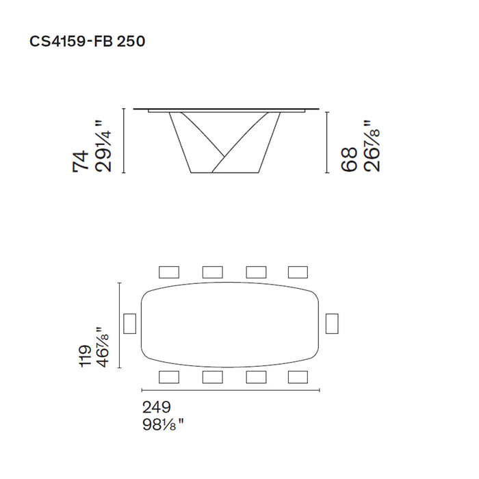 mesa calla fija FB 250
