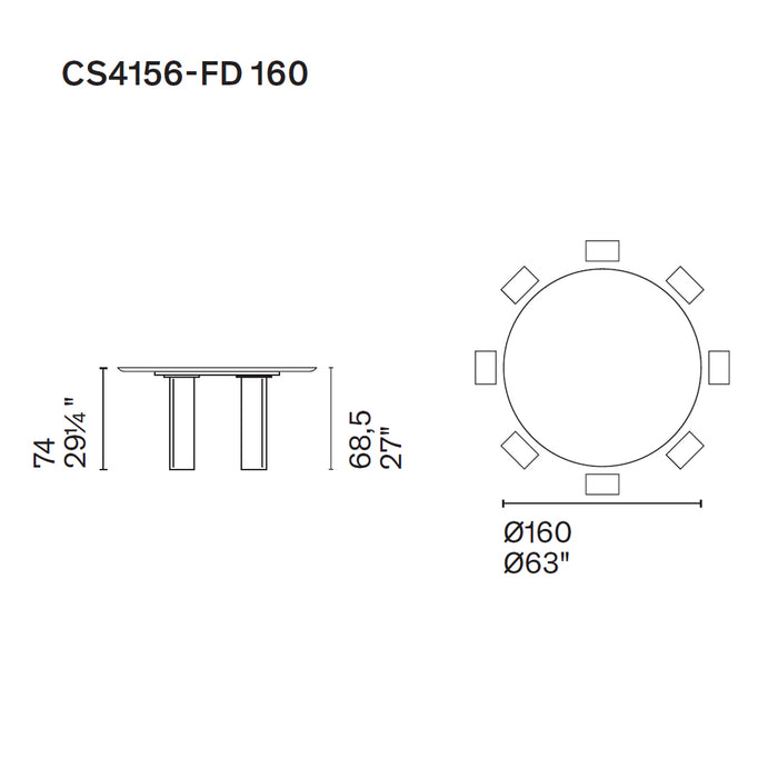 mesa sandy circular fija fd-160