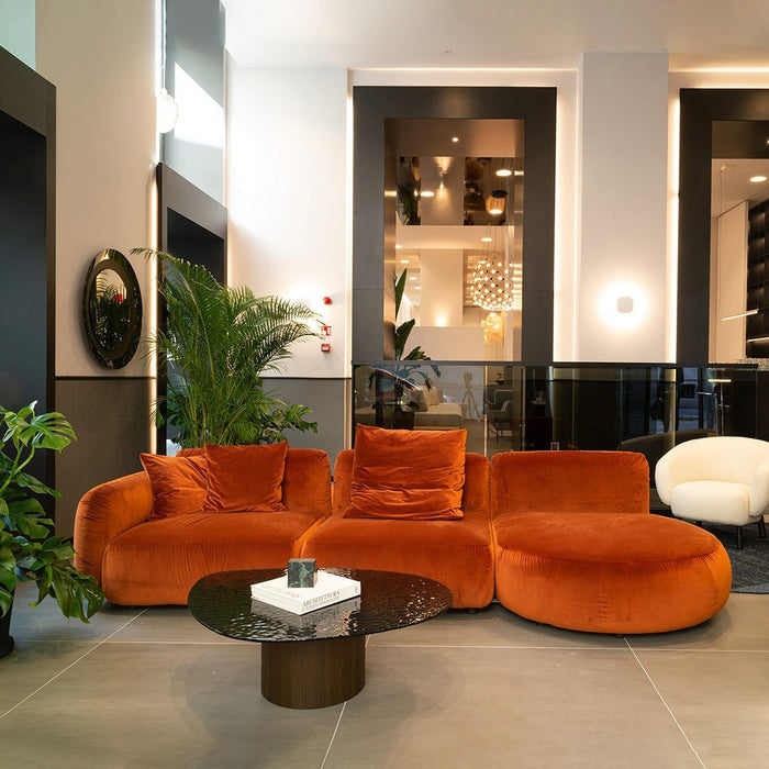 Sofá esquinero Ginza de borde redondo