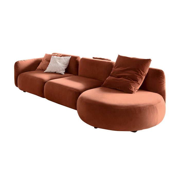 Sofá esquinero Ginza de borde redondo