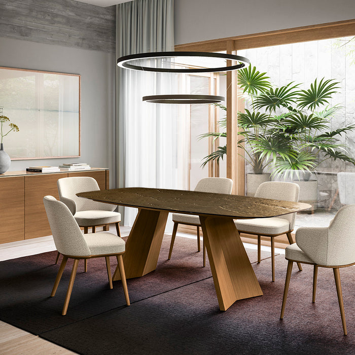 mesa fija icaro de cristal nilo bronze 200 cm