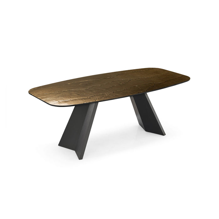 mesa fija icaro de cristal nilo bronze 200 cm