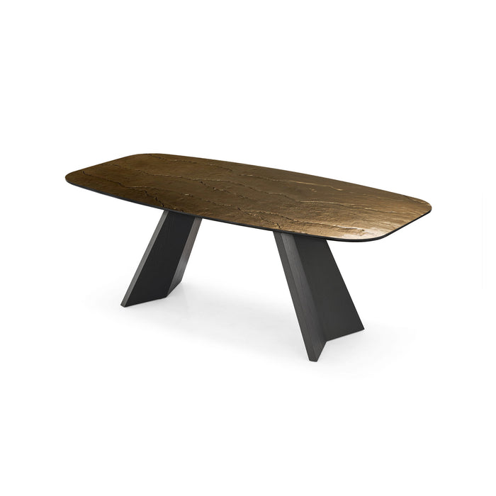 mesa fija icaro de cristal nilo bronze 200 cm