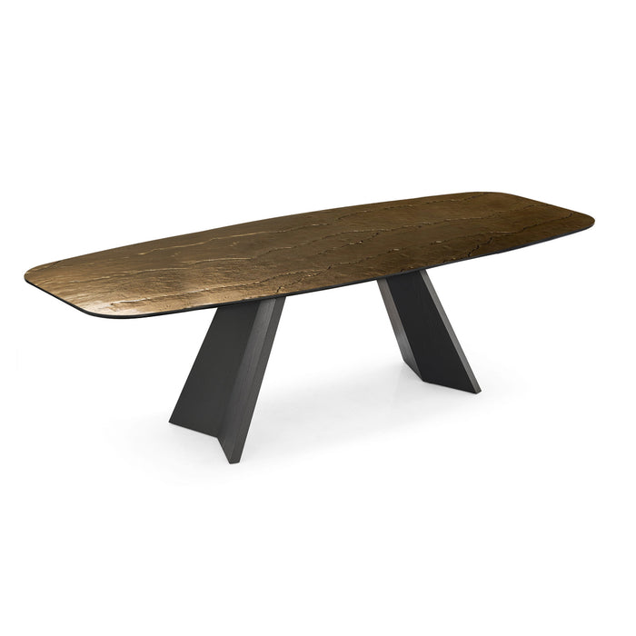 mesa fija icaro de cristal nilo bronze 250 cm