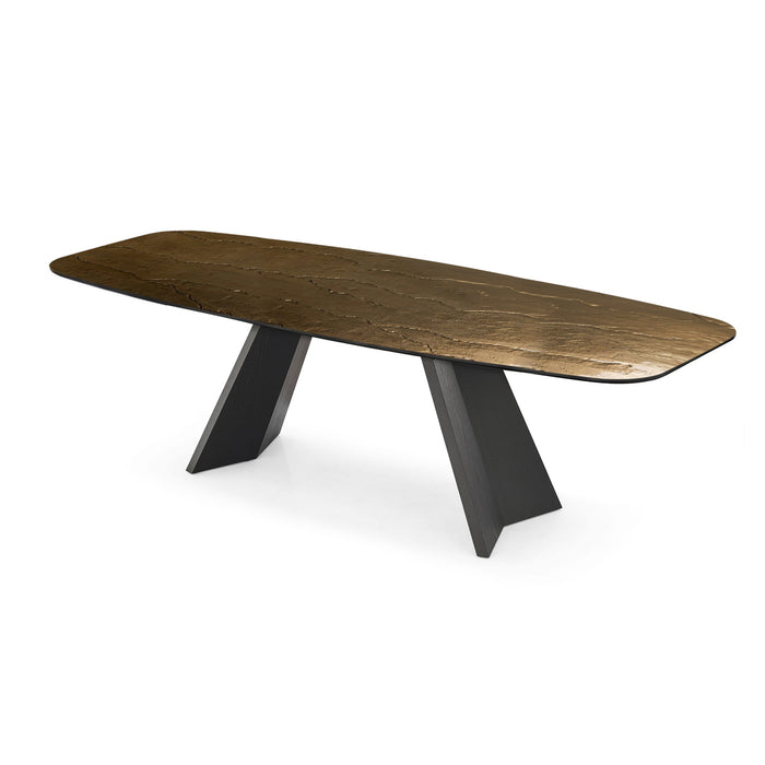 mesa fija icaro de cristal nilo bronze 250 cm