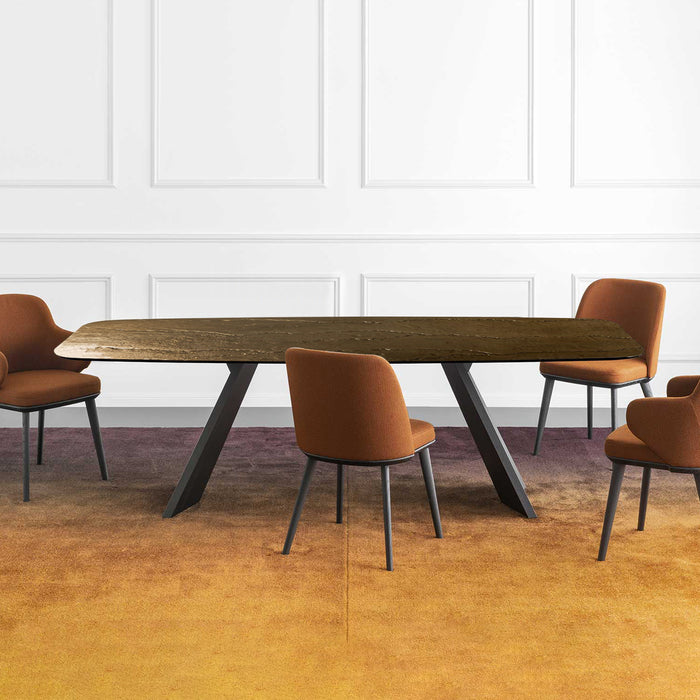 mesa fija icaro de cristal nilo bronze 250 cm