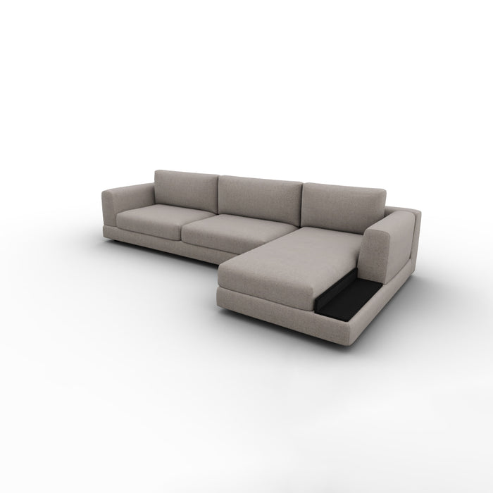 layla lateral 3 plazas MAXI y chaise longue derecho con brazo y bandeja