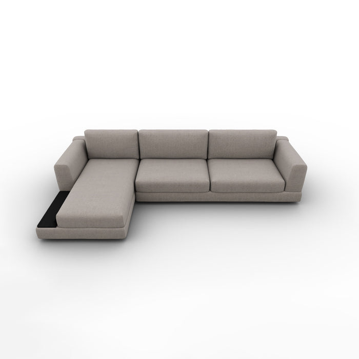 layla lateral 3 plazas MAXI y chaise longue izquierdo con brazo y bandeja