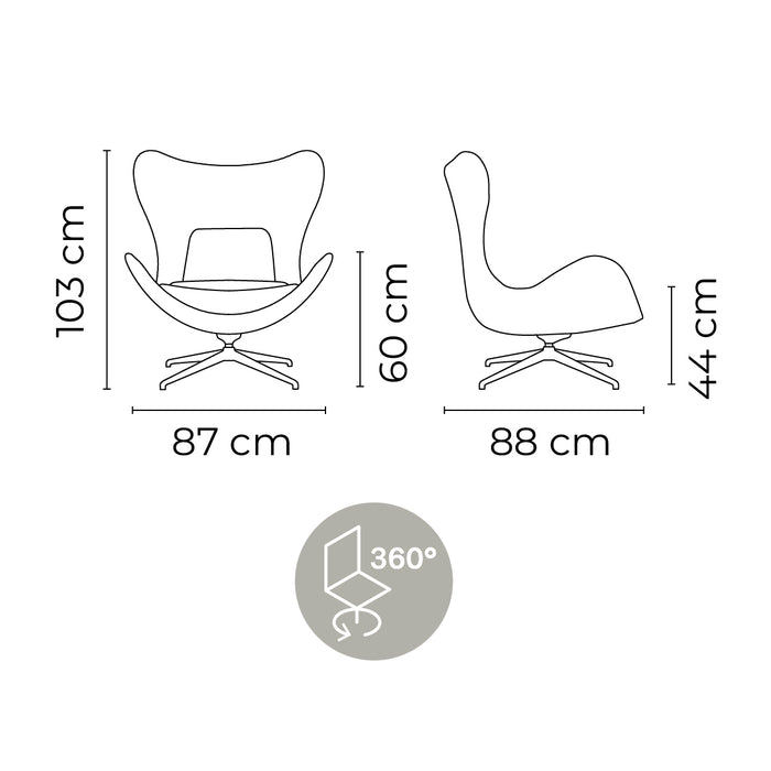 sillón giratorio alto lazy