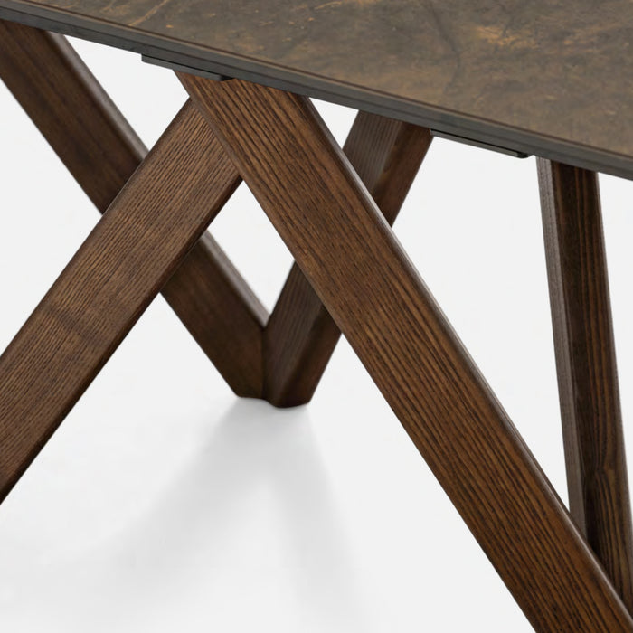 mesa cartesio de madera rounded 250 cm
