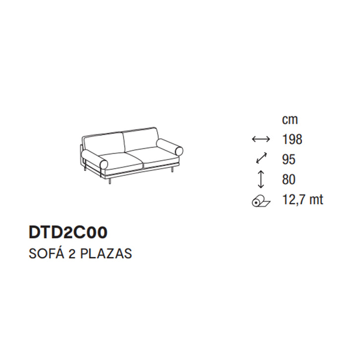 mies roll sofá 2 plazas