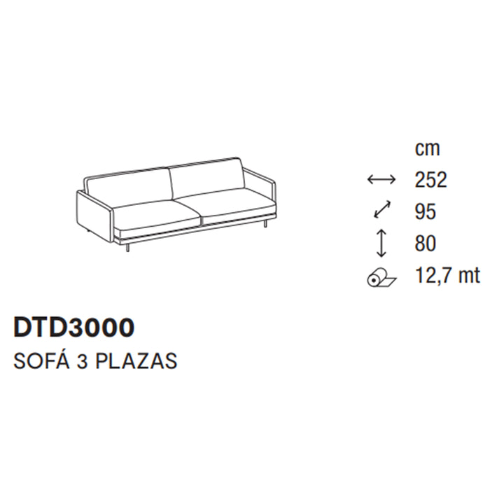 mies sofá 3 plazas