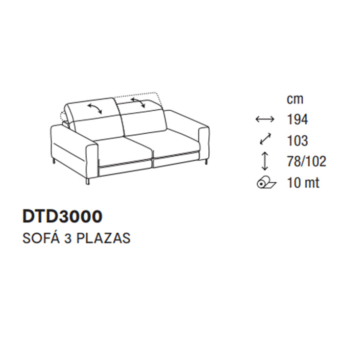 norma sofá 3 plazas