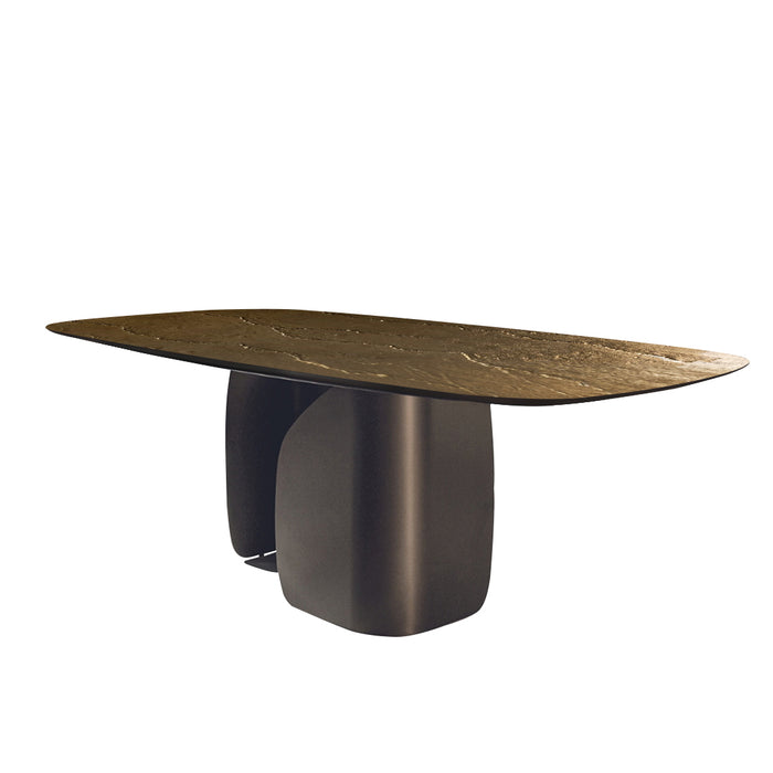 mesa fija twins de cristal nilo bronze 200 cm