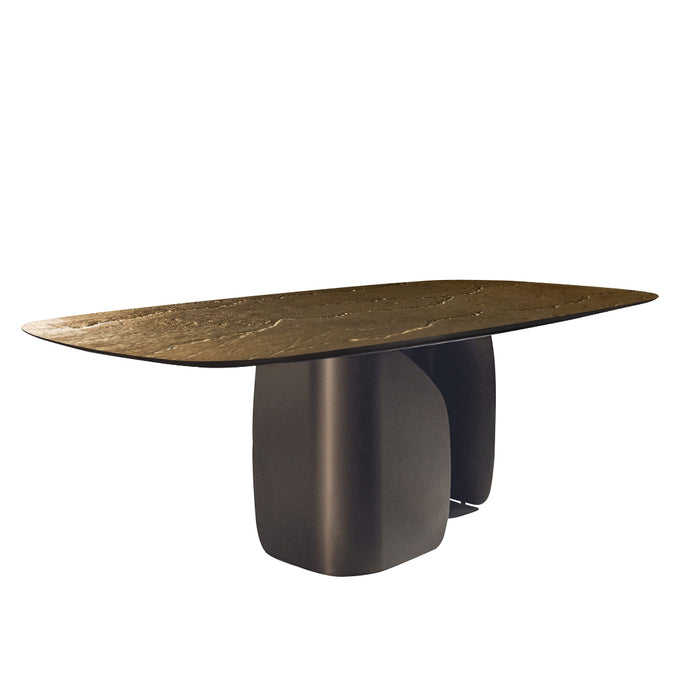 mesa fija twins de cristal nilo bronze 200 cm