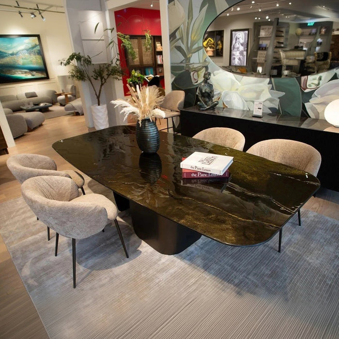 mesa fija twins de cristal nilo bronze 200 cm