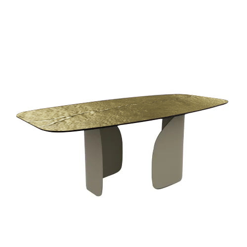 mesa fija twins de cristal nilo bronze 200 cm