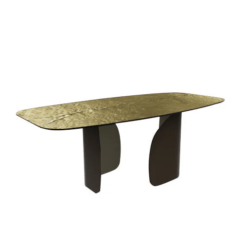 mesa fija twins de cristal nilo bronze 200 cm