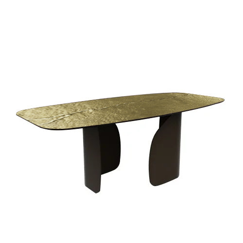 mesa fija twins de cristal nilo bronze 200 cm