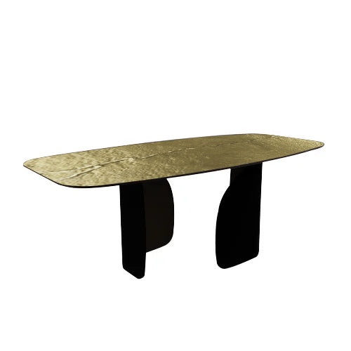 mesa fija twins de cristal nilo bronze 200 cm
