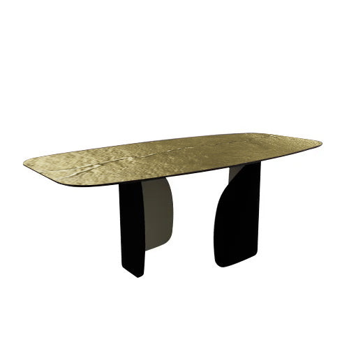 mesa fija twins de cristal nilo bronze 200 cm