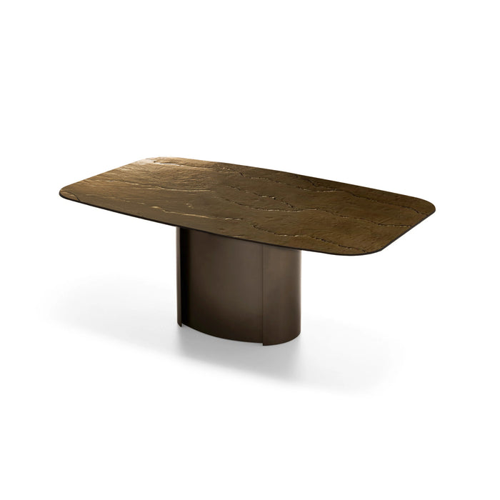 mesa fija yoroi de cristal nilo bronze 200 cm