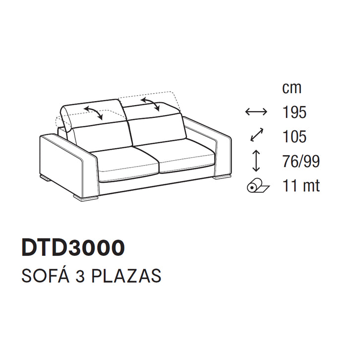 cast sofá 3 plazas